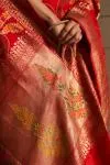 Scarlet Red Katan Silk Saree