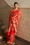 Scarlet Red Katan Silk Saree