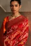 Scarlet Red Katan Silk Saree