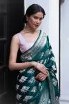 Emerald Green Mashru Silk Saree