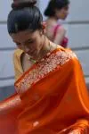 Burnt Orange Mashru Silk Saree