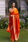 Burnt Orange Mashru Silk Saree