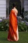 Burnt Orange Mashru Silk Saree