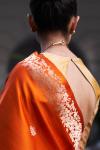 Burnt Orange Mashru Silk Saree