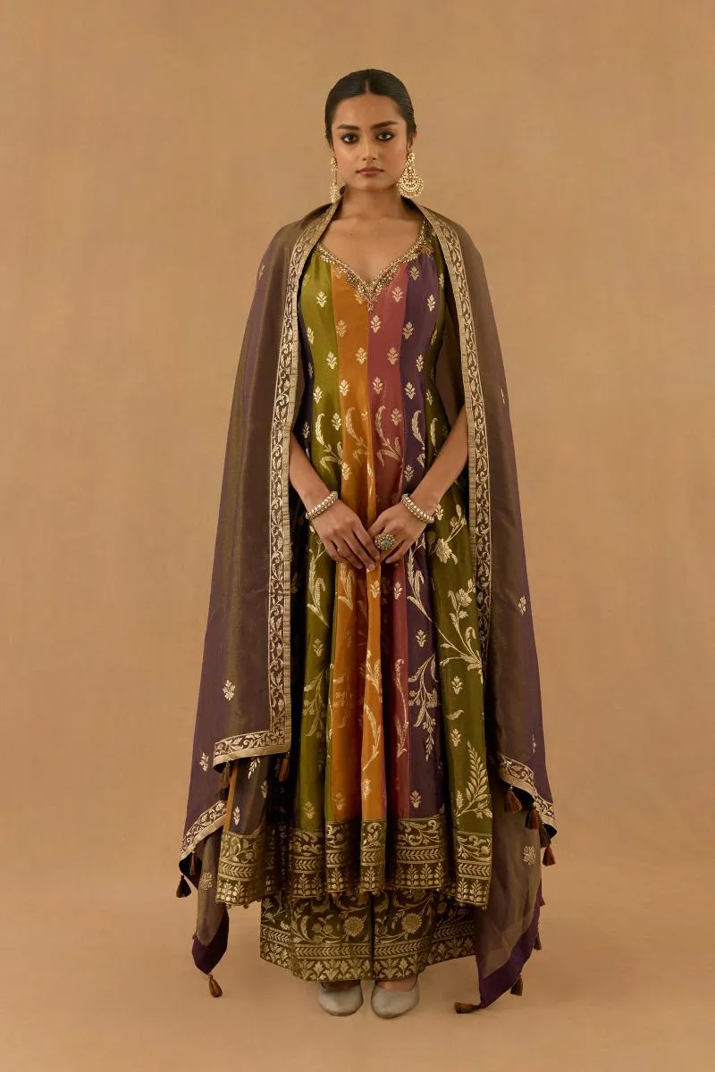 Multicolor Georgette Anarkali set