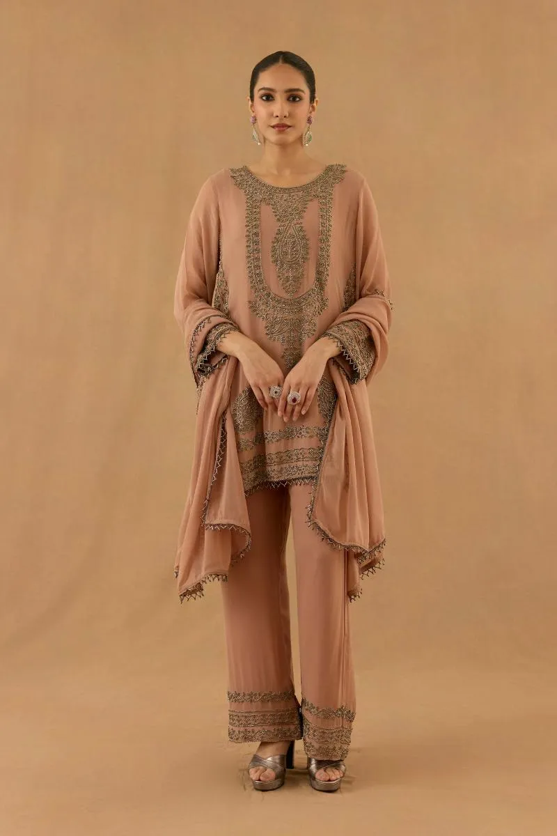 Light Taupe Georgette Suit Set