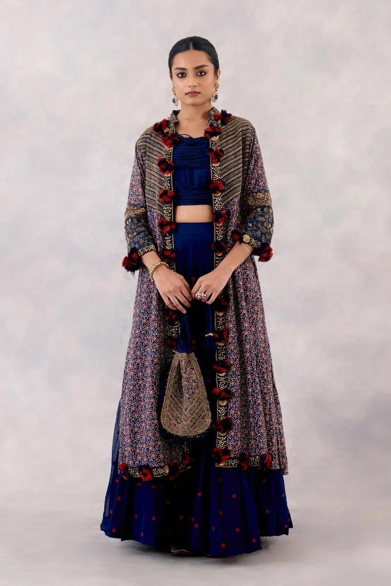 Midnight Blue Georgette lehenga set