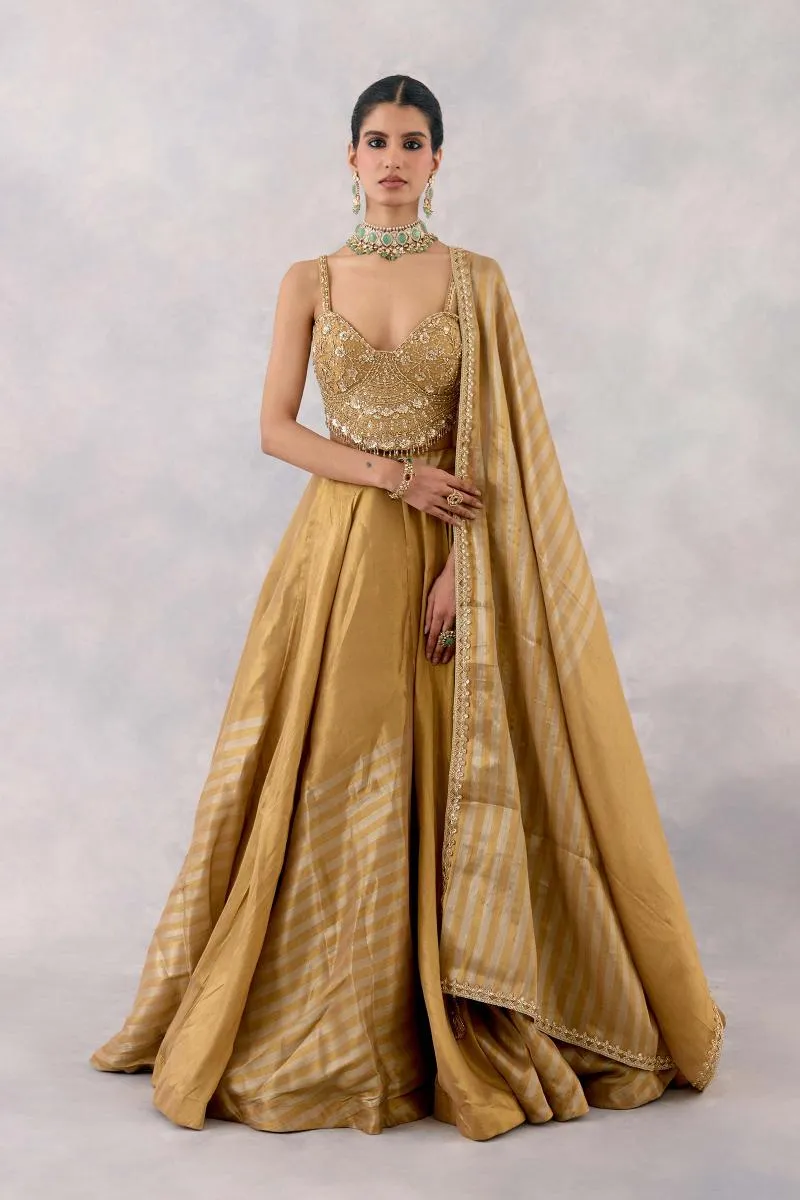 Gold Tissue Silk Lehenga set