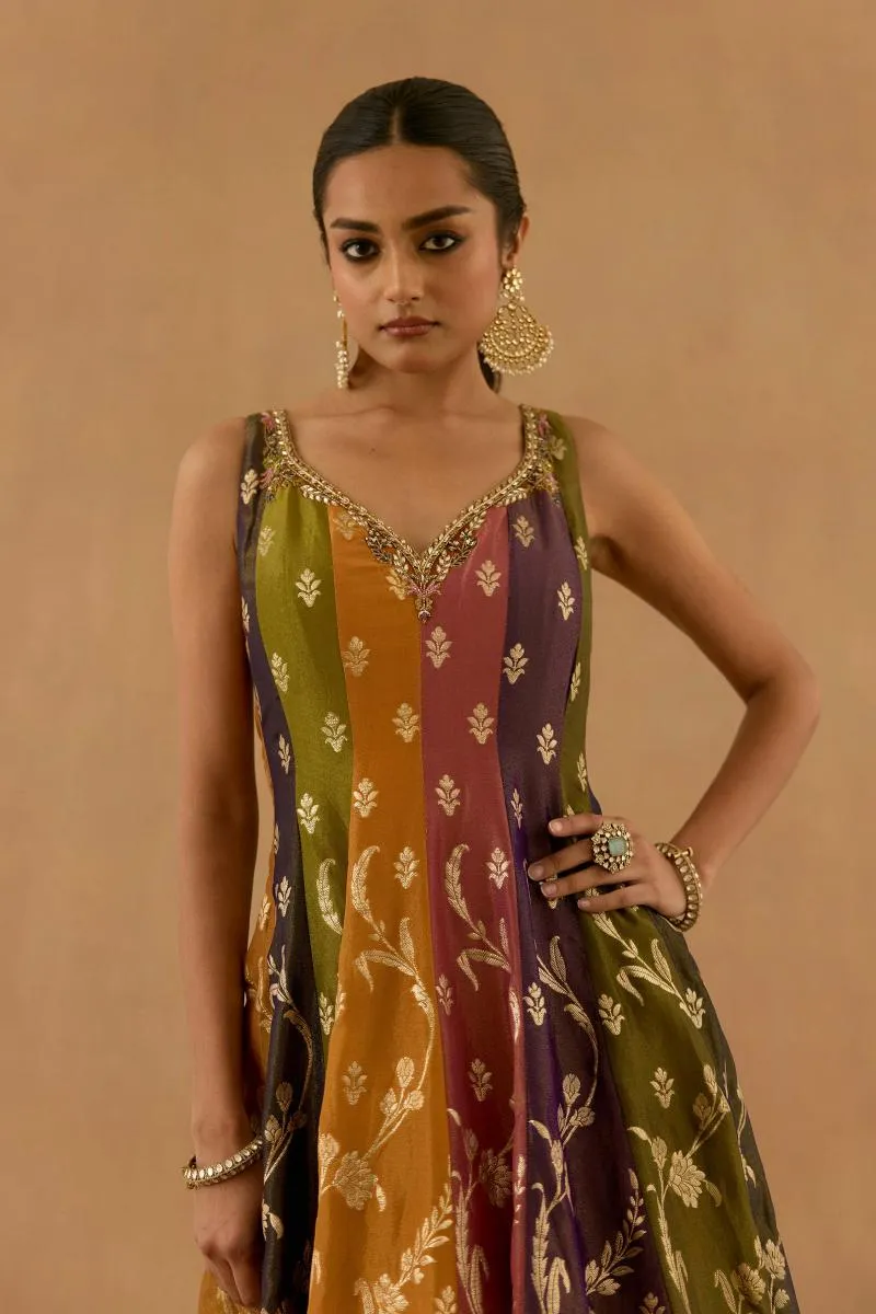 Multicolor Georgette Anarkali set