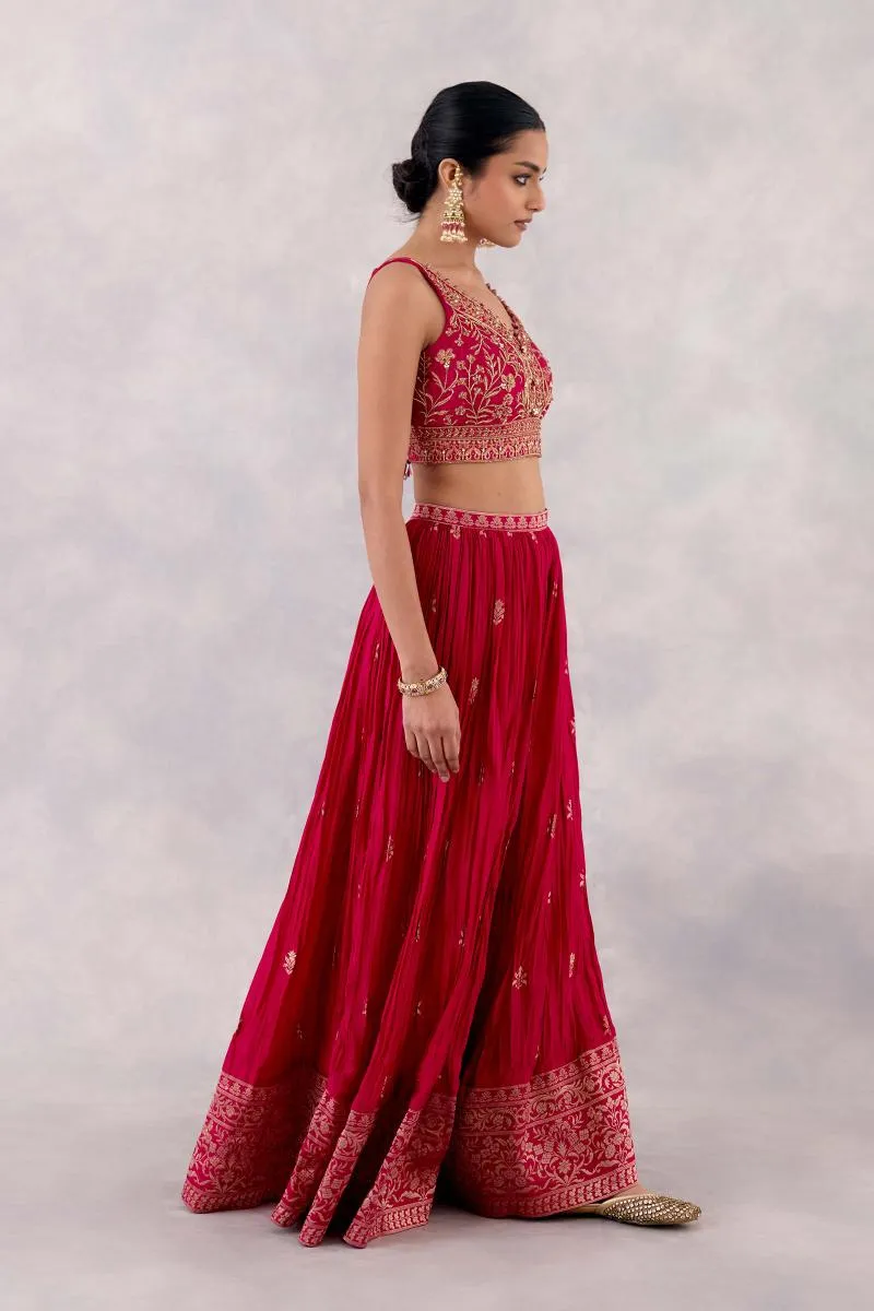 Deep Pink Silk Sharara Set