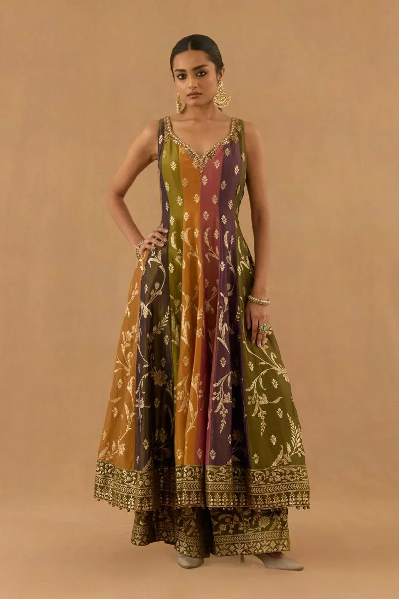 Multicolor Georgette Anarkali set