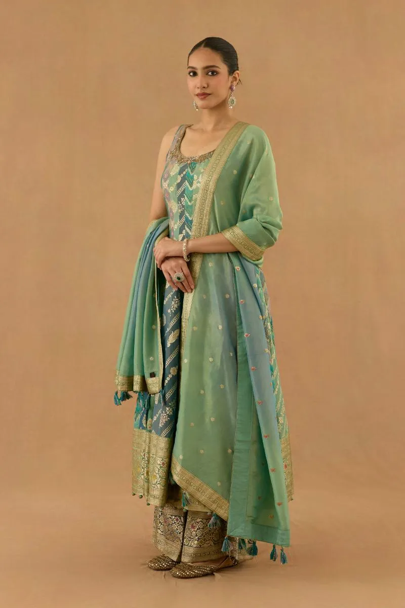 Sea Green Georgette Anarkali Set