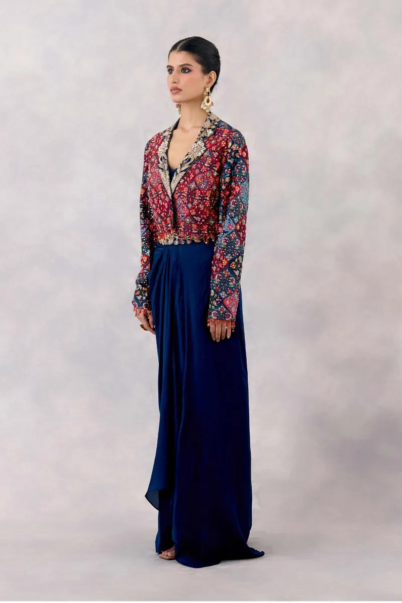 Navy Blue Silk Co-ord set