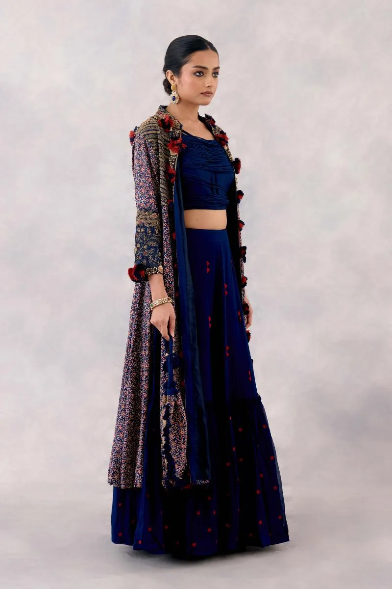 Midnight Blue Georgette lehenga set