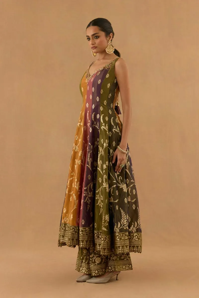 Multicolor Georgette Anarkali set