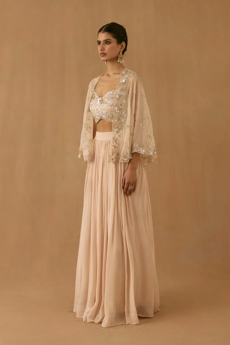 Champagne Silk lehenga set
