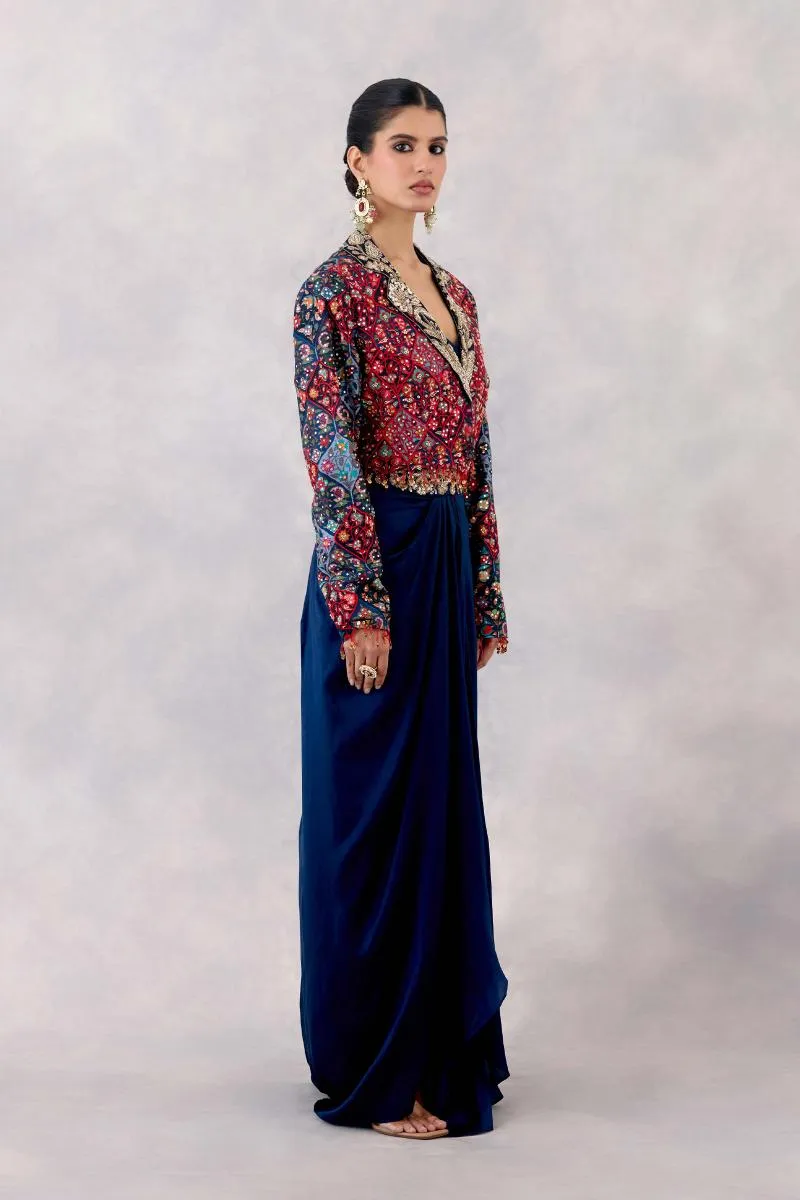 Navy Blue Silk Co-ord set