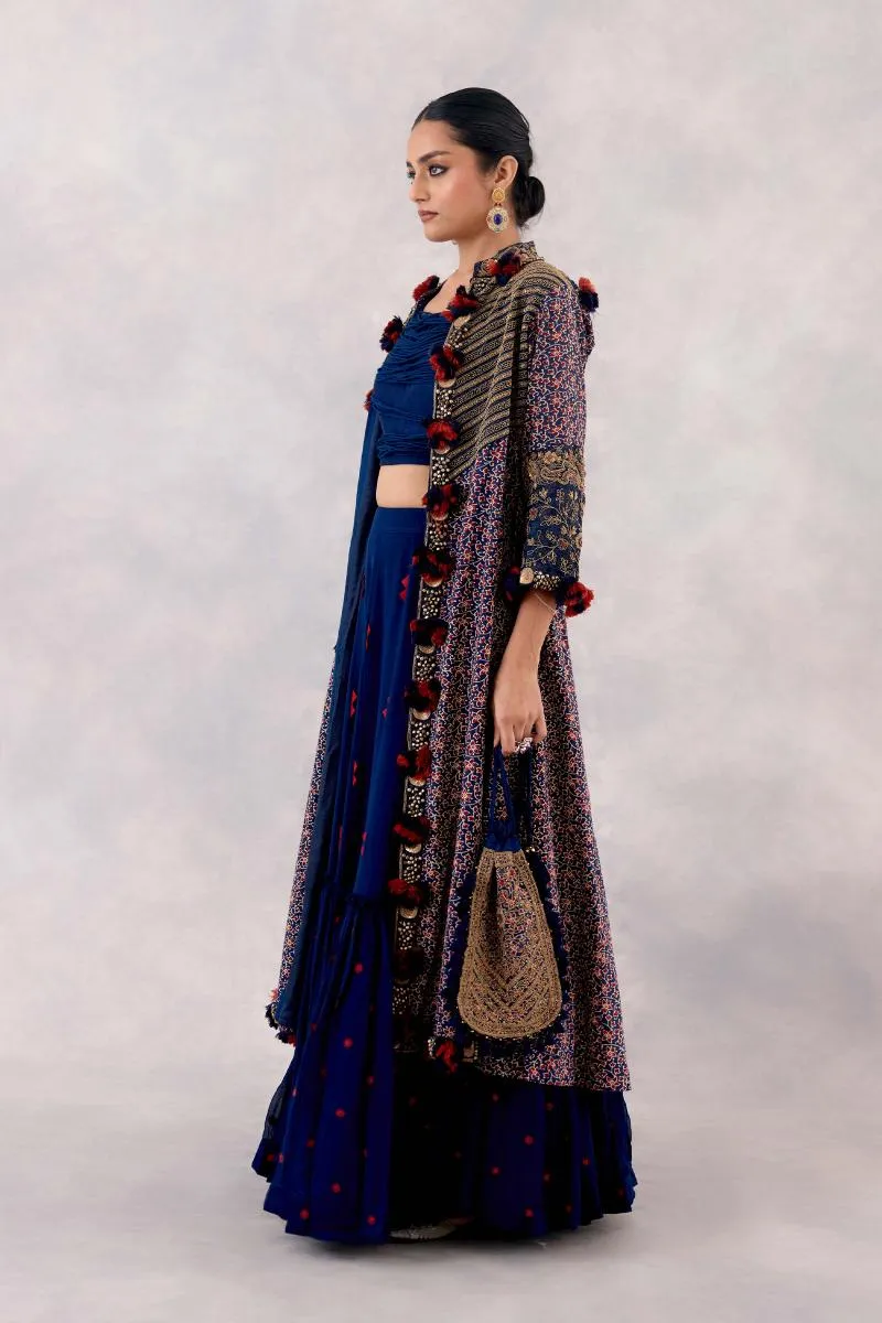 Midnight Blue Georgette lehenga set