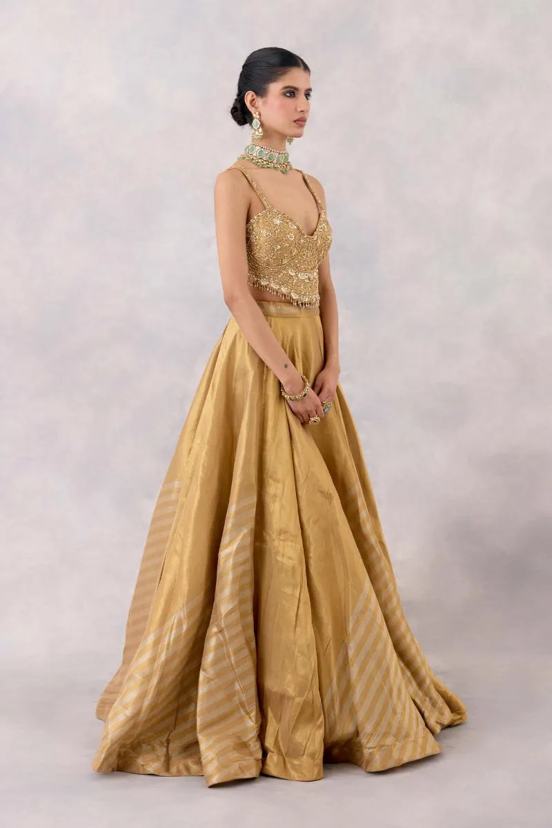 Gold Tissue Silk Lehenga set