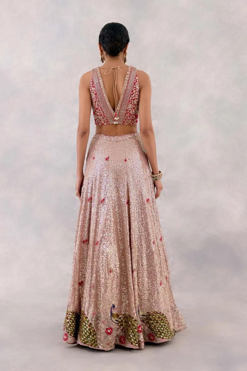 Hot pink Georgette Lehenga Set