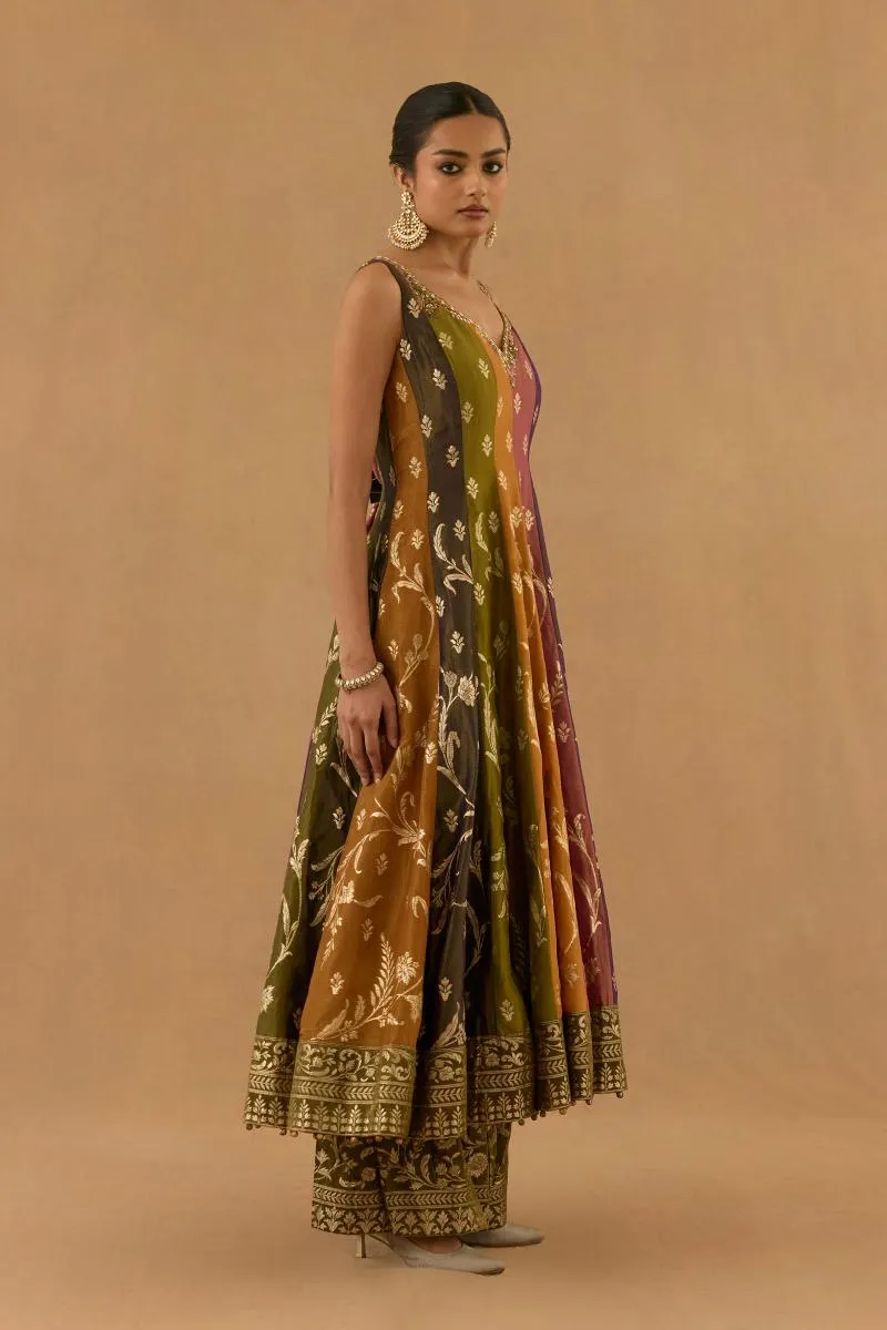 Multicolor Georgette Anarkali set