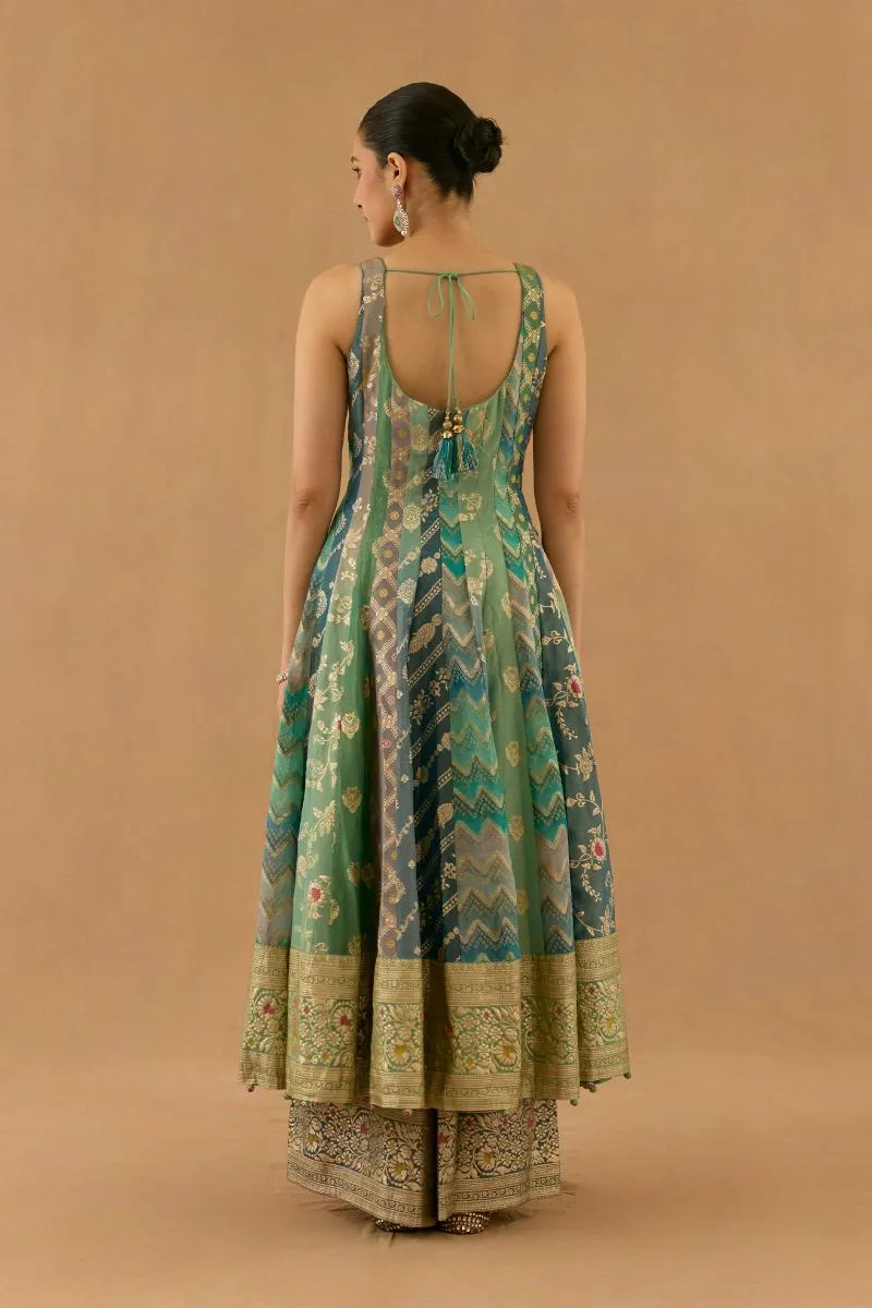 Sea Green Georgette Anarkali Set