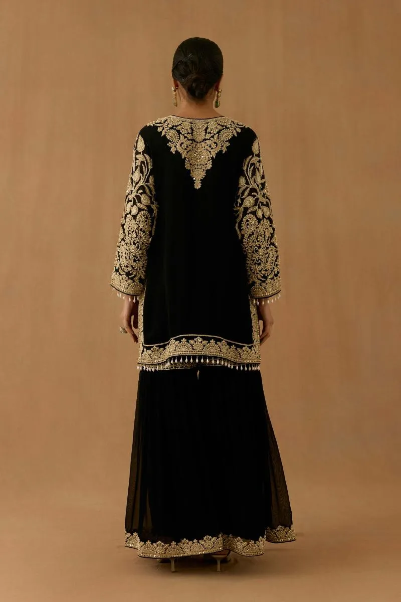 Black Georgette Garara set