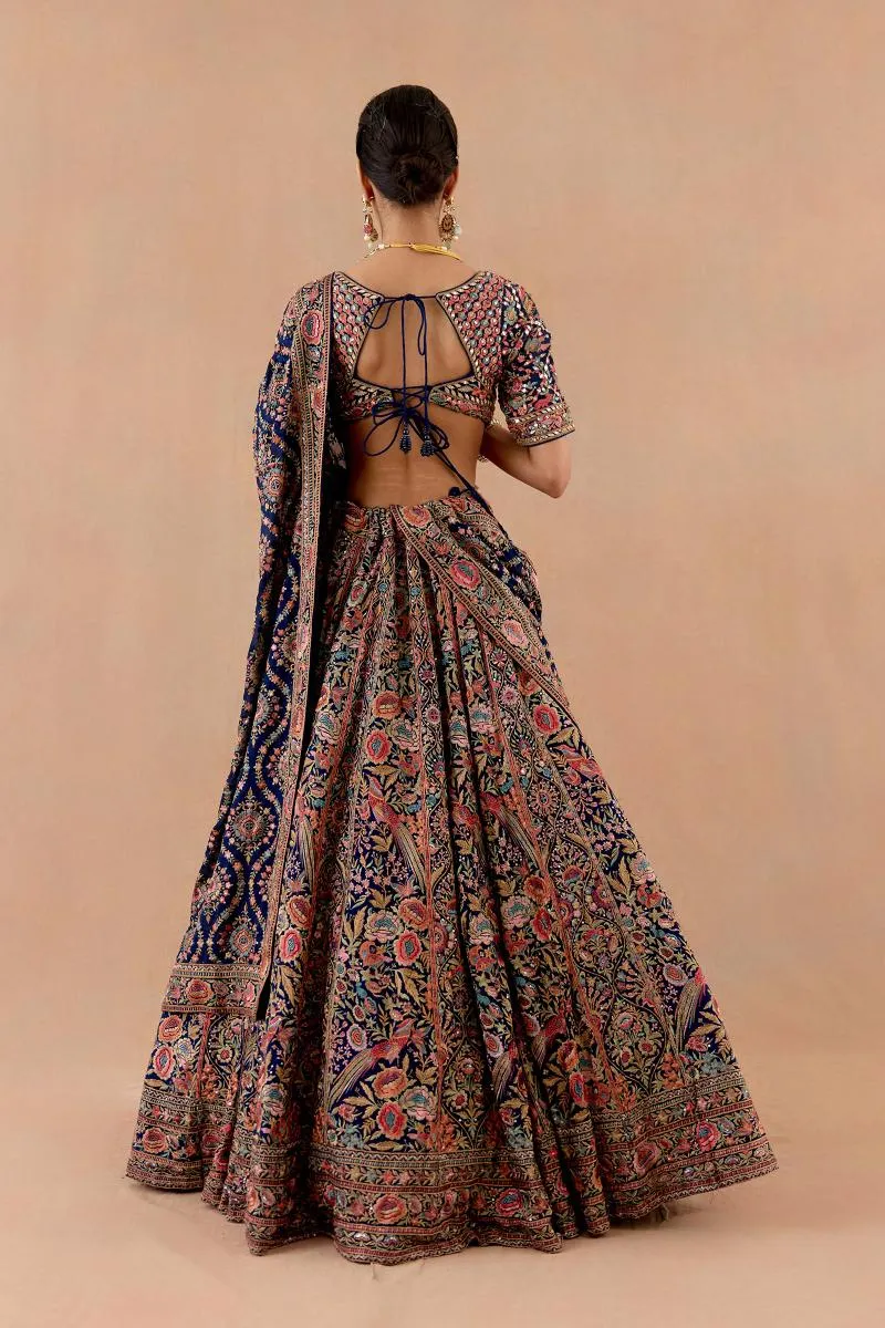 Deep Blue Georgette lehenga set