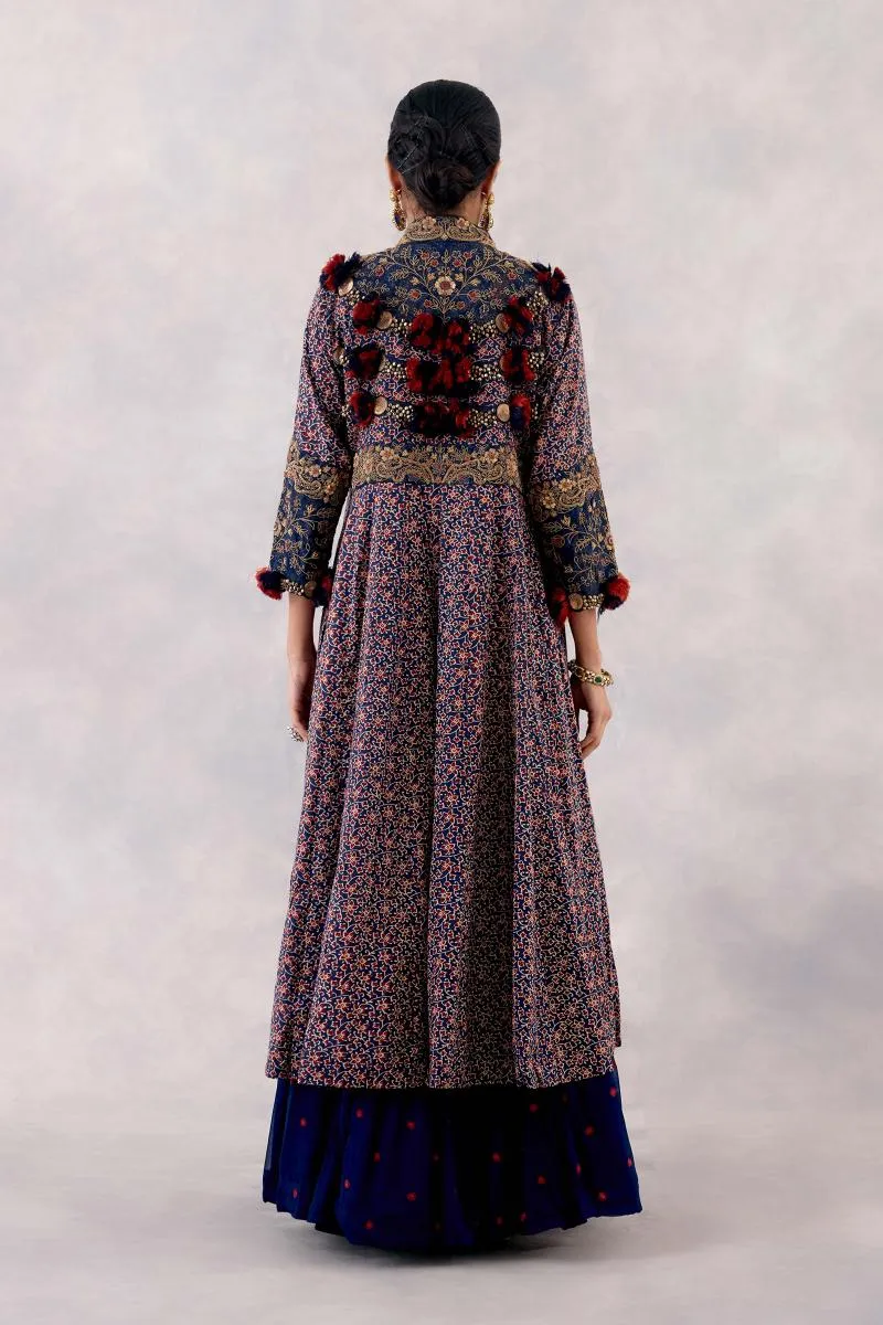 Midnight Blue Georgette lehenga set