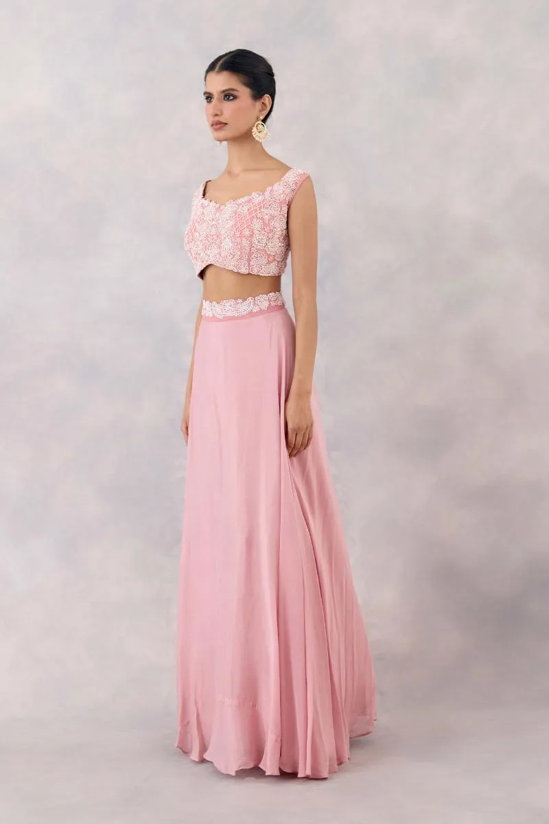 Pink silk Lehenga set