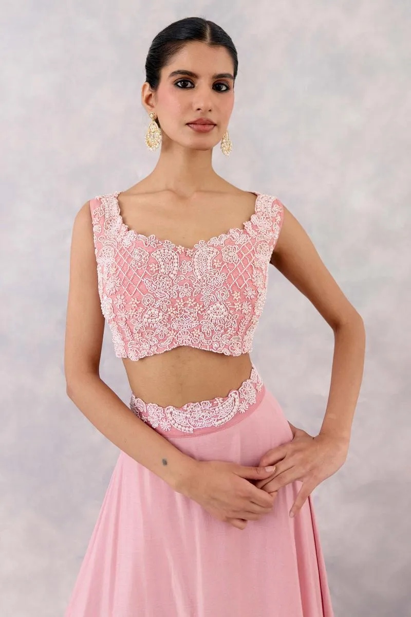 Pink silk Lehenga set