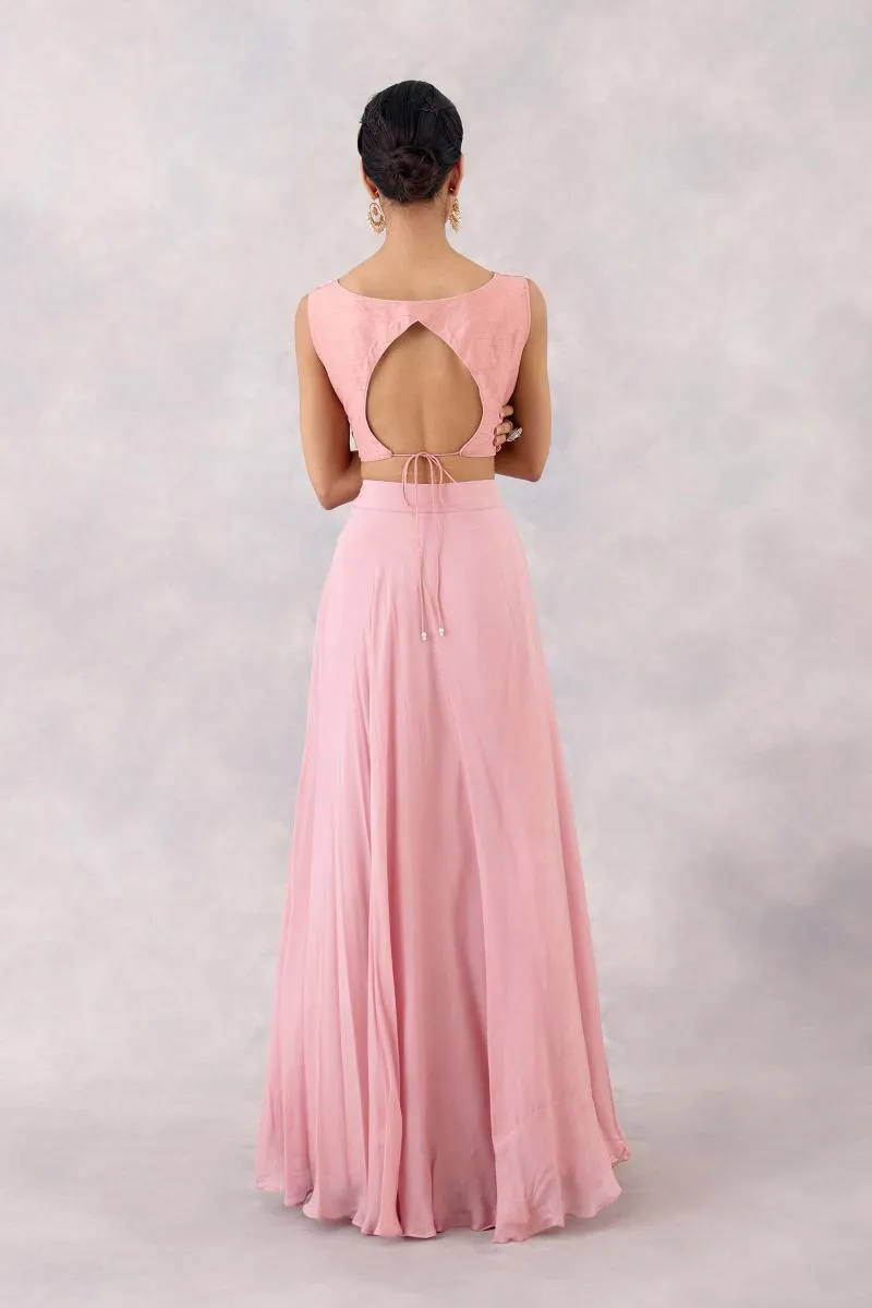 Pink silk Lehenga set