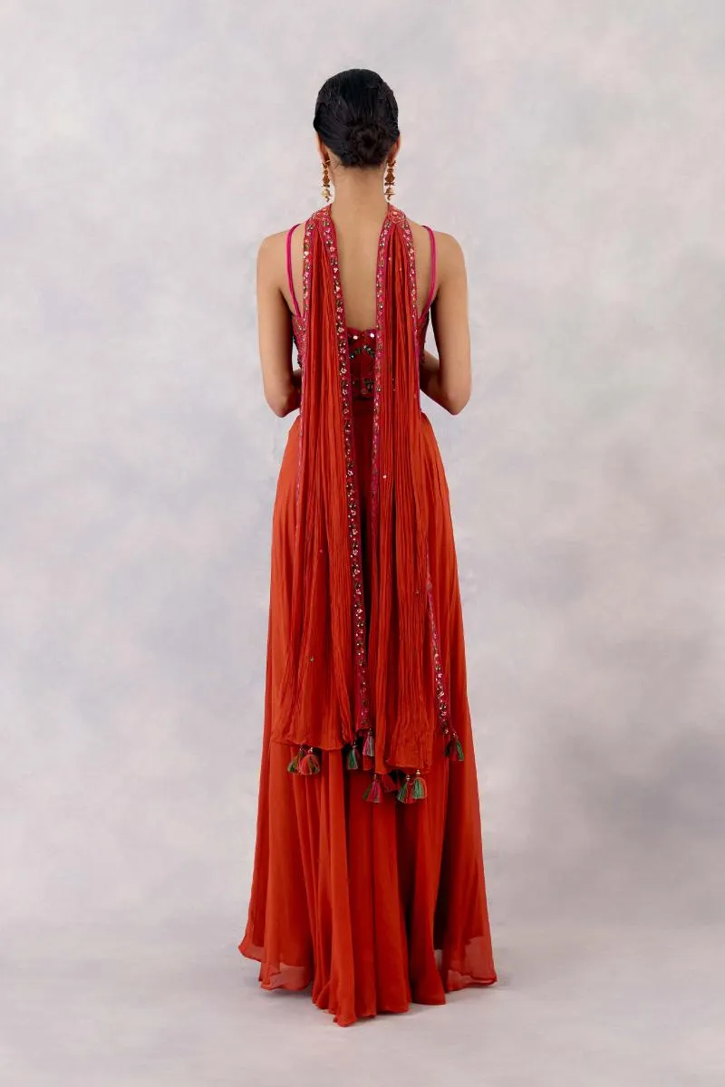 Rust Georgette Sharara set