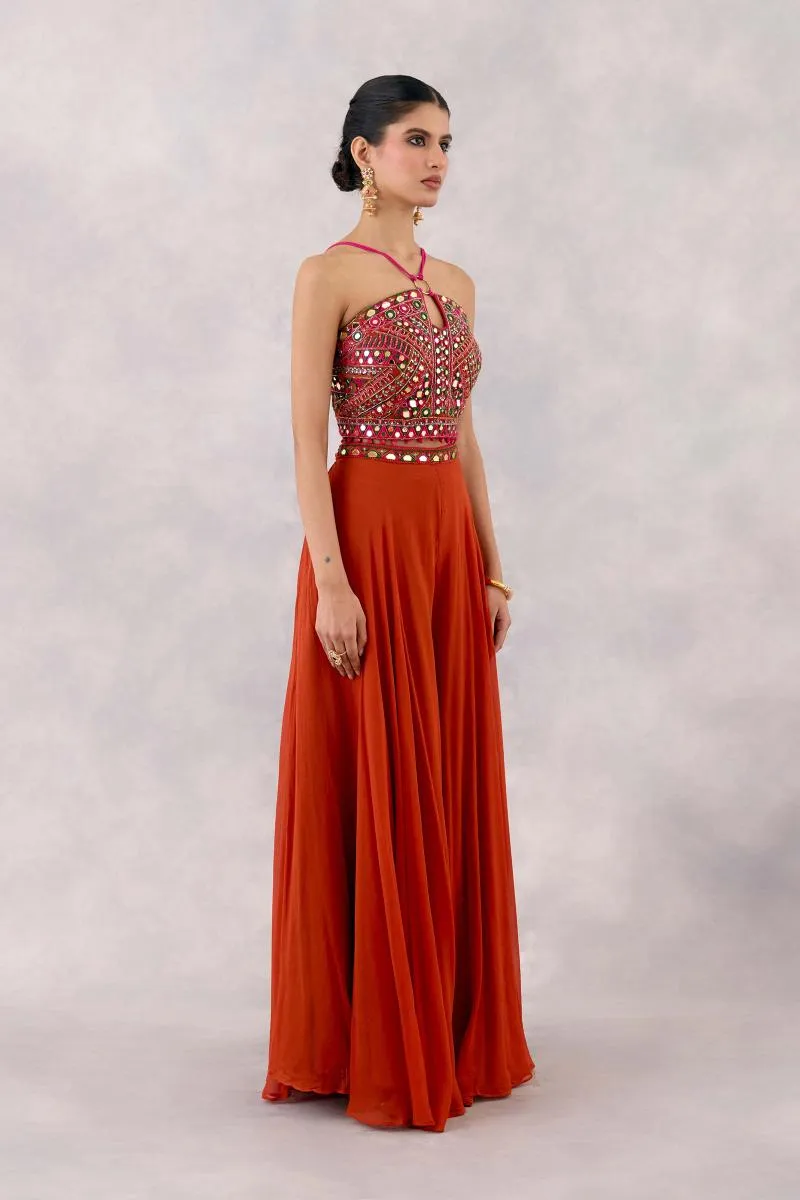 Rust Georgette Sharara set