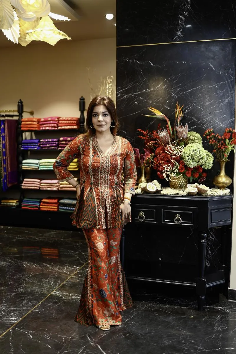 Rust Silk Co-Ord Set