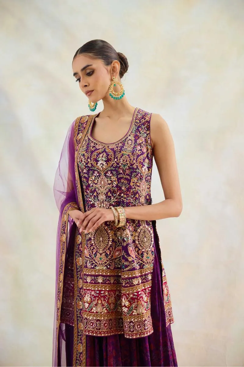 Tyrian Purple Sharara Set