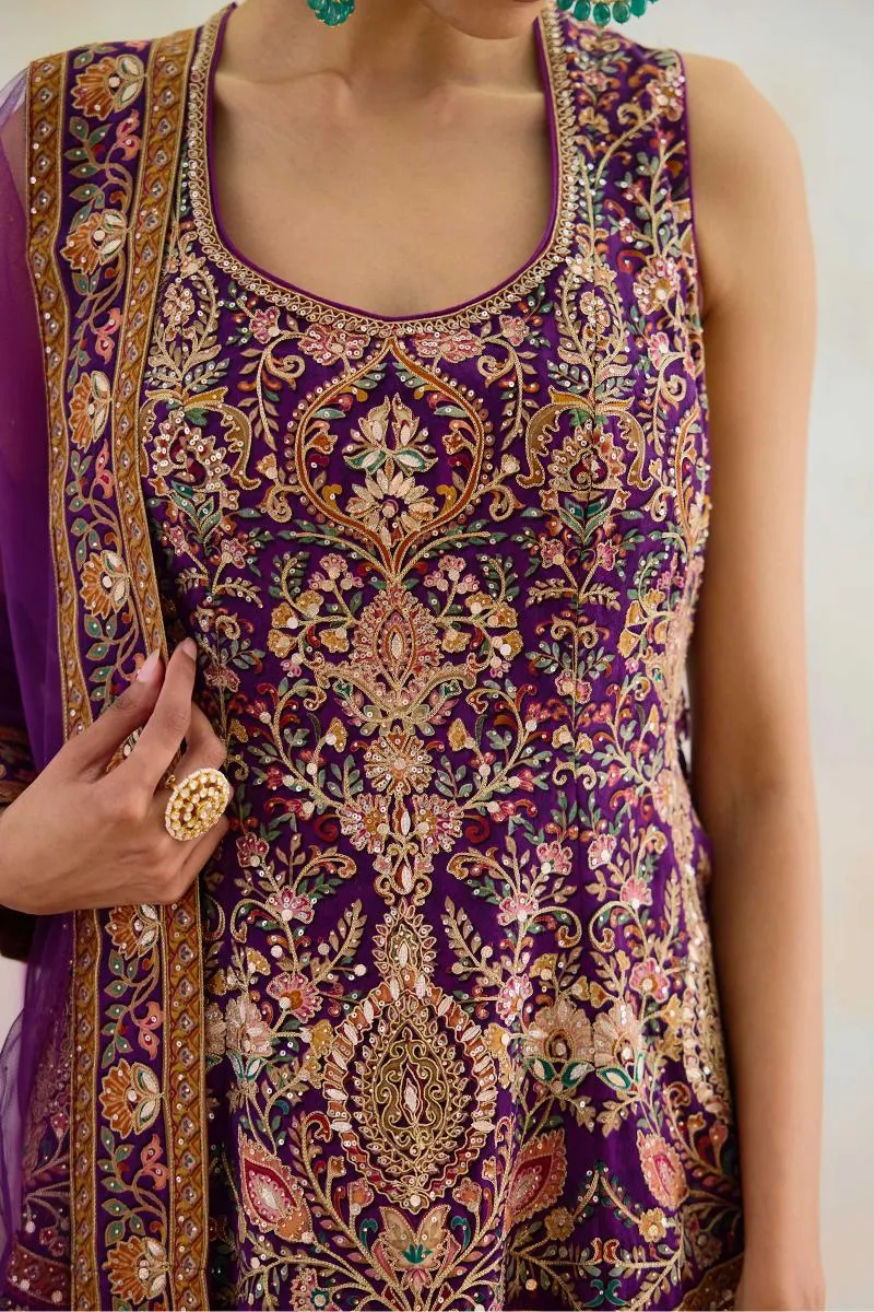 Tyrian Purple Sharara Set
