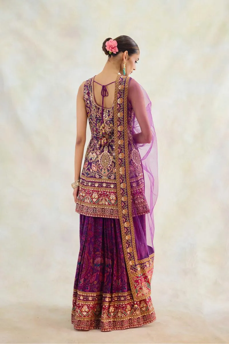 Tyrian Purple Sharara Set