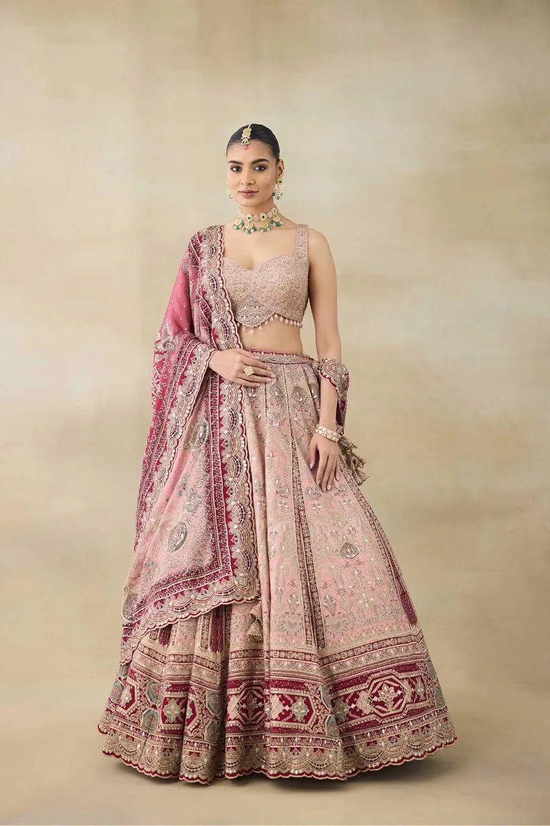 Pale Pink Embroidered Lehenga Set