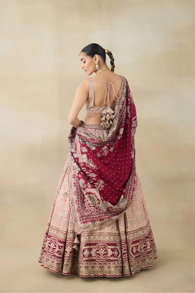 Pale Pink Embroidered Lehenga Set