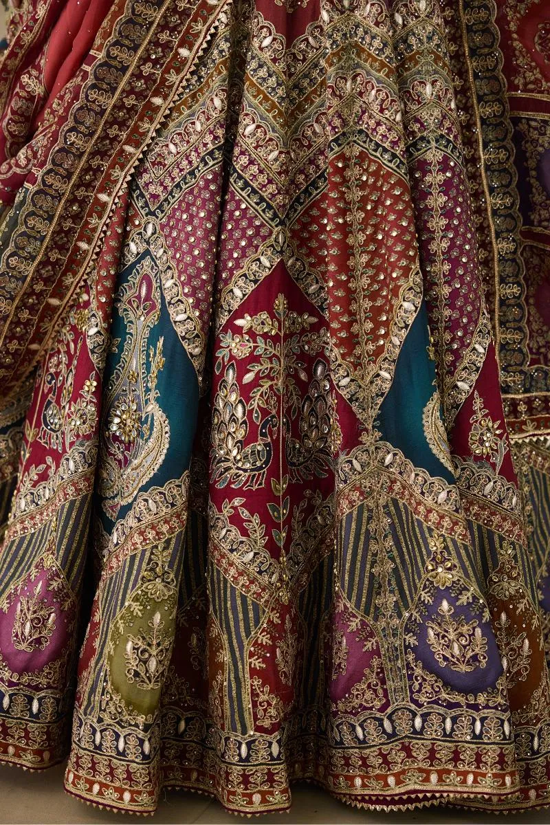 Earthy Red Silk Lehenga Set