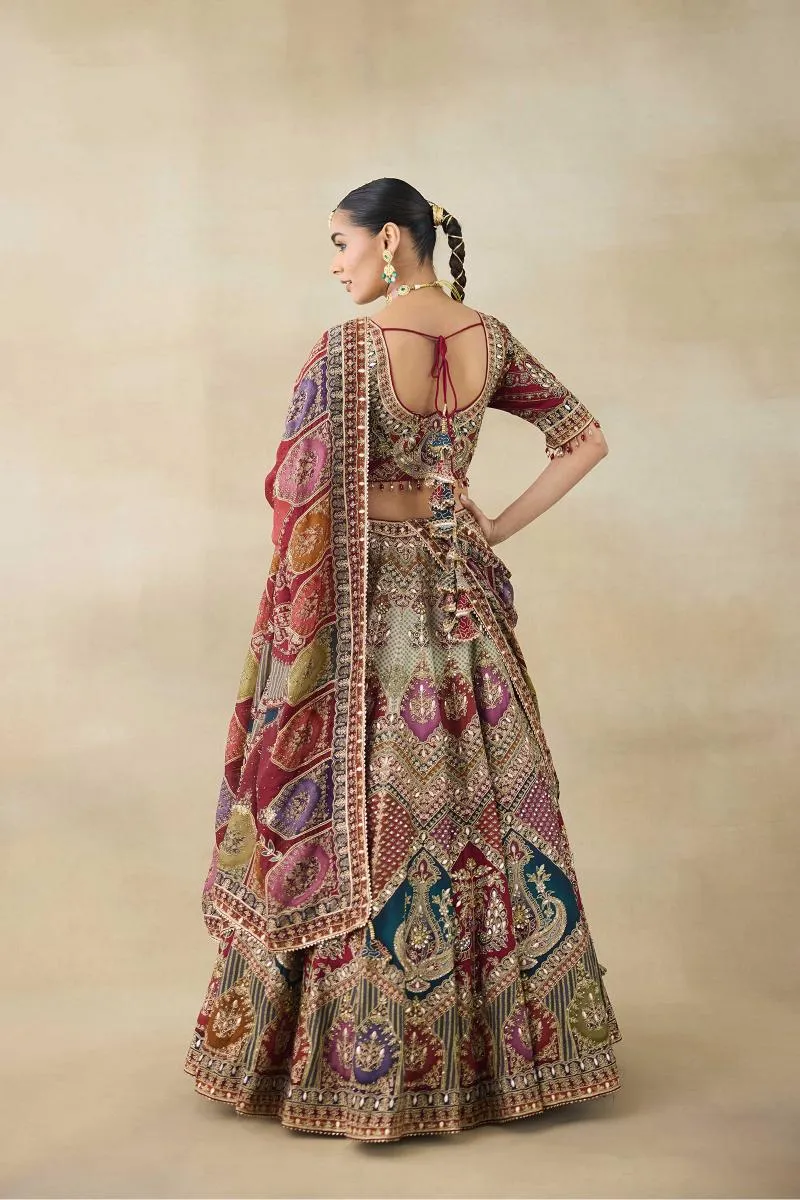 Earthy Red Silk Lehenga Set
