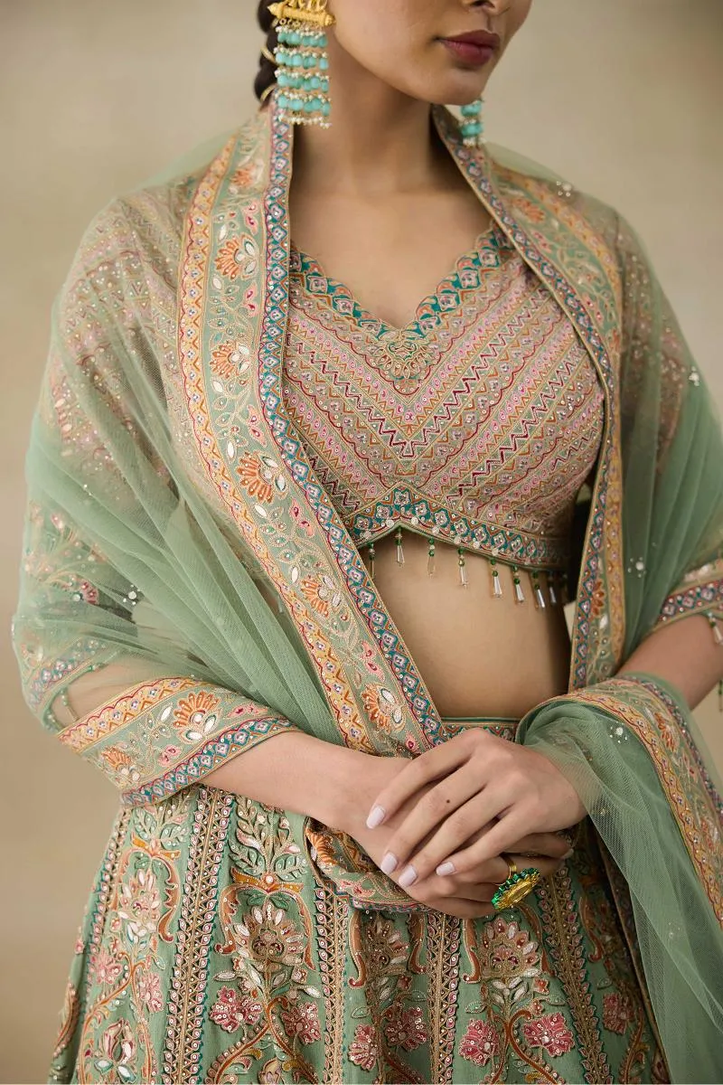 Mint Green  Lehenga Set