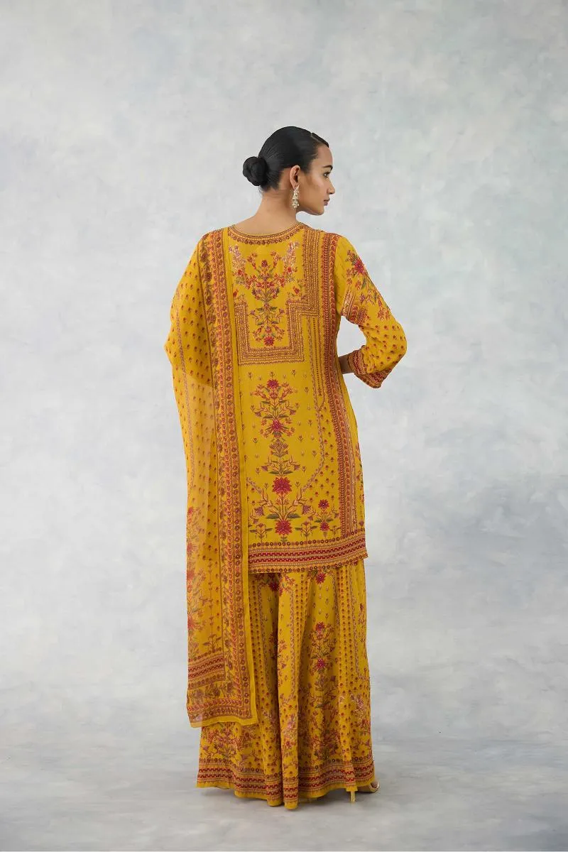 Soft Saffron Sharara Set