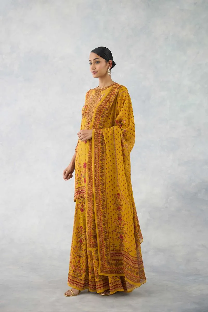 Soft Saffron Sharara Set