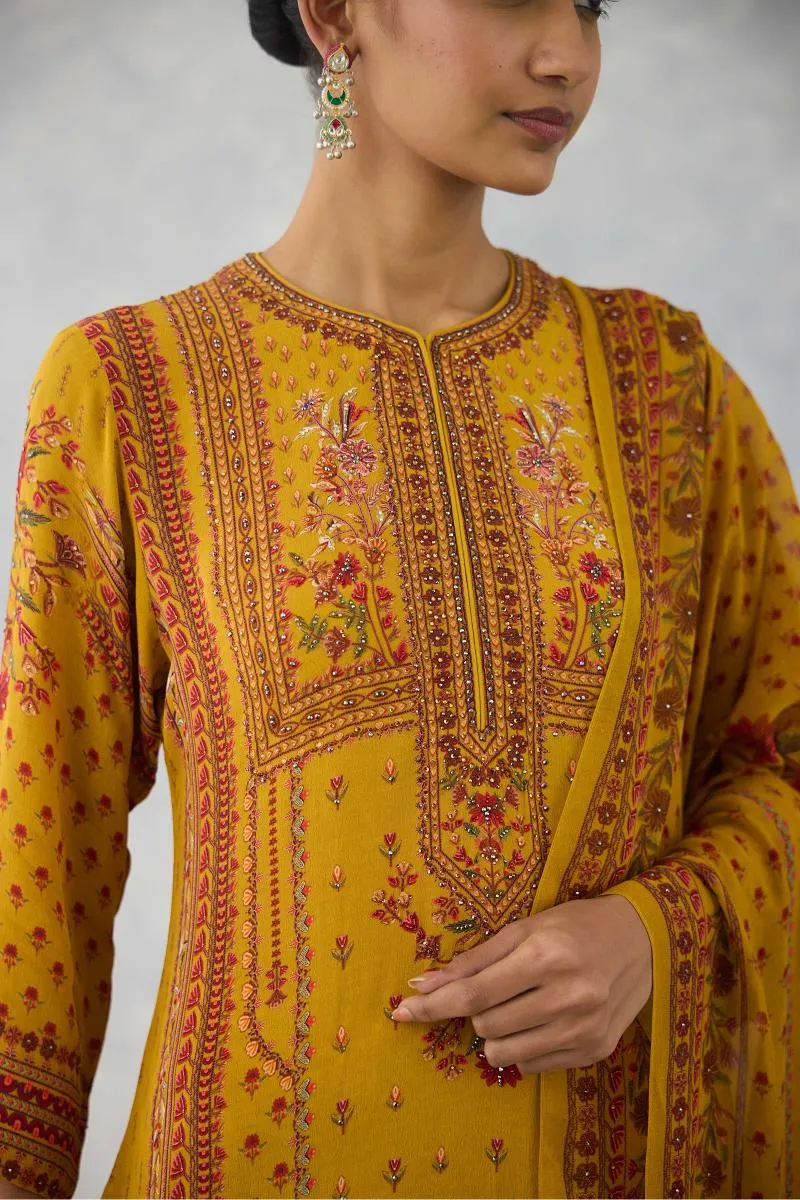 Soft Saffron Sharara Set