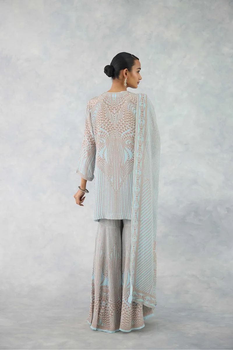 Frost Blue Sharara Set