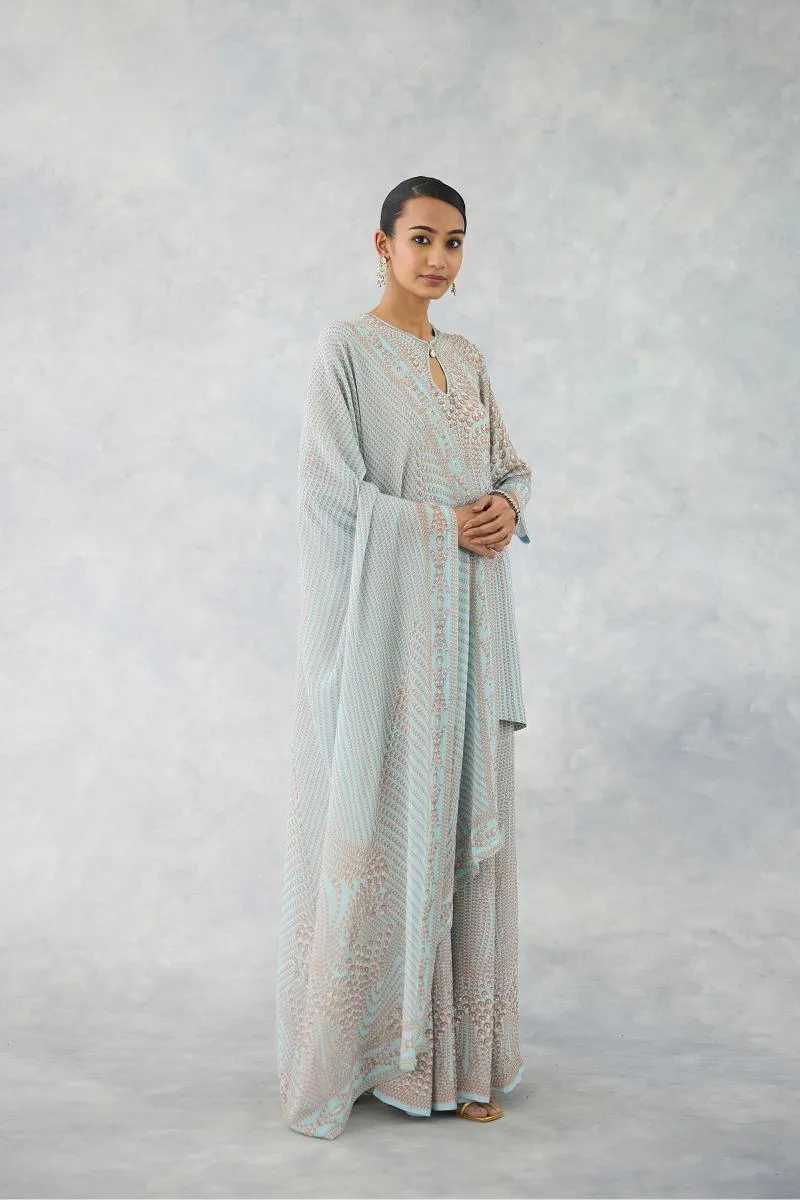 Frost Blue Sharara Set