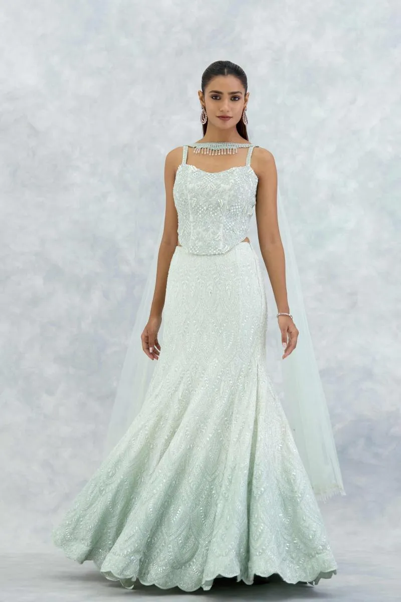 Ice Blue Georgette Lehenga