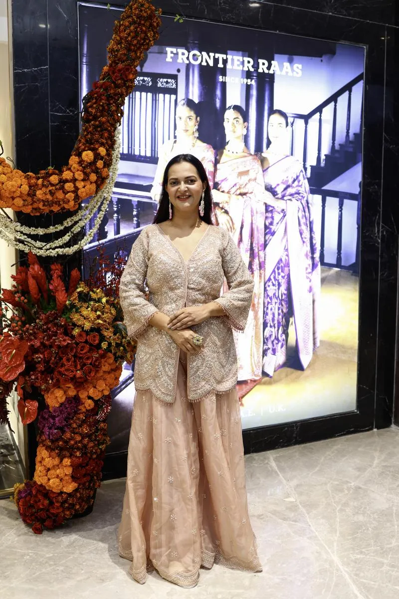 Soft Peach Organza Sharara Set